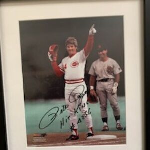 Pete Rose hit king  signed photo framed